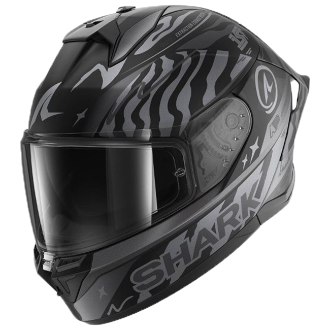 Shark Skwal Cup Speed-Fancy KAS HE6515 full-face helmet in matte silver and anthracite
