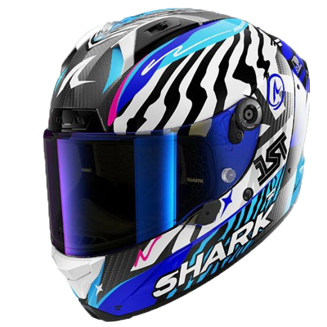 Shark Aeron Speed-Fancy DWB full-face helmet in white and blue