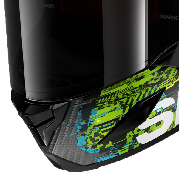 Shark Aeron GP full-face racing helmet in Speed-Vibe DBG blue-green colourway