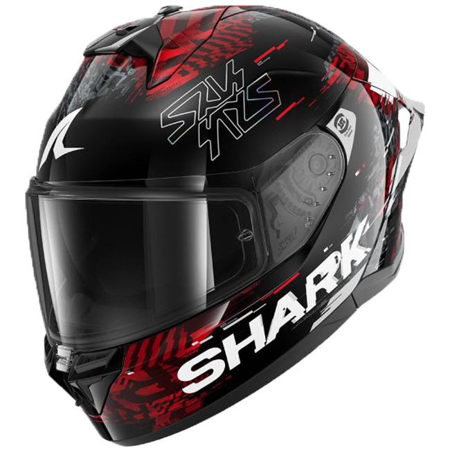 Shark Skwal Cup Speed-Vib KRS full-face helmet in red and silver — HE6510
