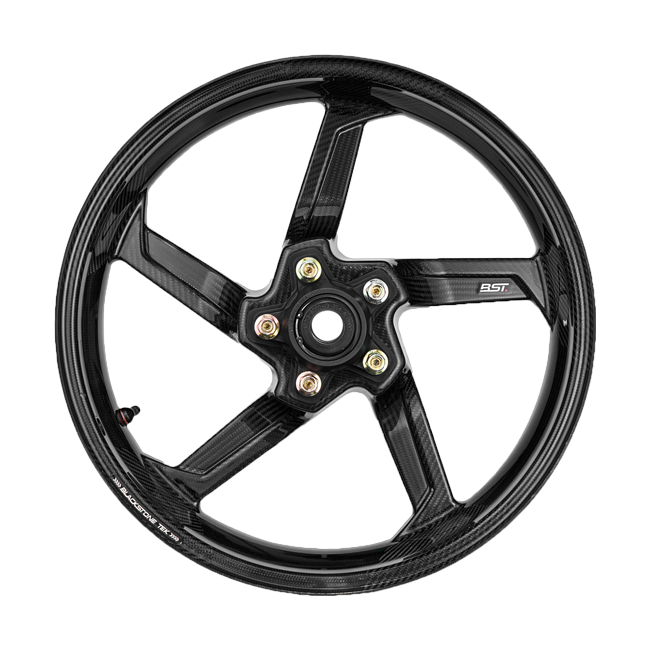 BST STAR TEK carbon rear wheel for BMW M1000RR K66, gloss carbon finish