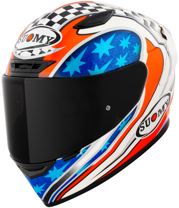 Suomy Track-1 full-face helmet in Troy Bayliss 2002 Replica gloss livery