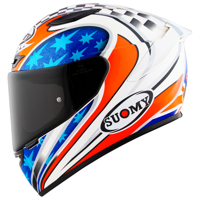 Suomy Track-1 full-face helmet in Troy Bayliss 2002 Replica gloss livery