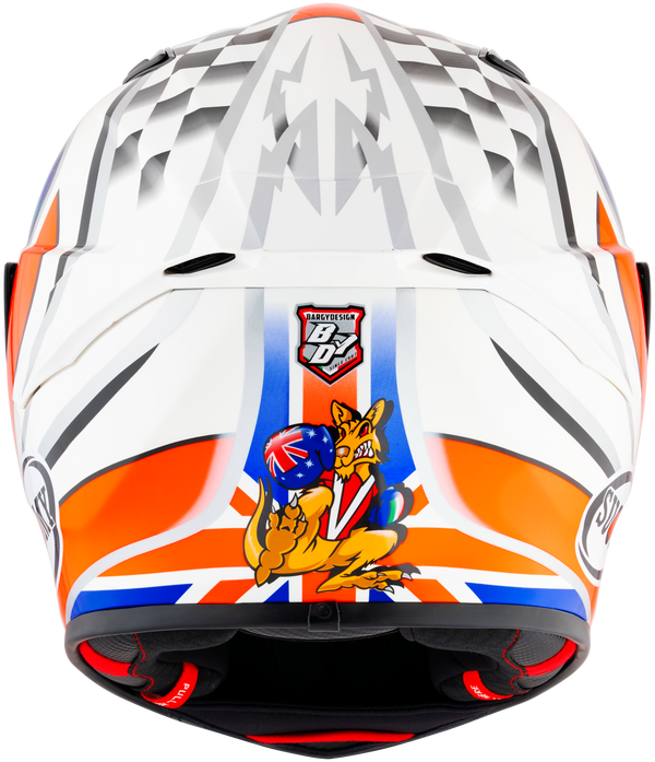 Suomy Track-1 full-face helmet in Troy Bayliss 2002 Replica gloss livery