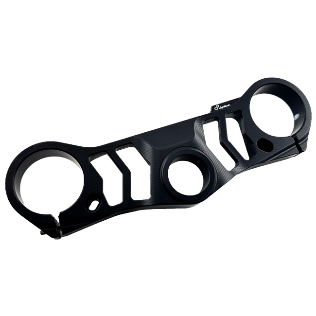 LighTech CNC aluminium top yoke TCAAP003NER for Aprilia RSV4 RF in black anodised finish