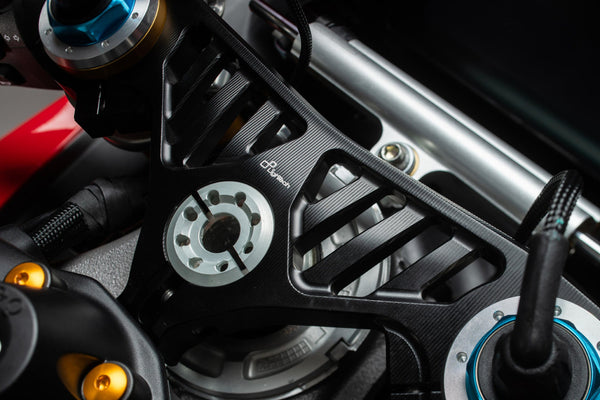 LighTech TCADU002NER upper fork bridge anodised black for Ducati Panigale V4 2025-2026