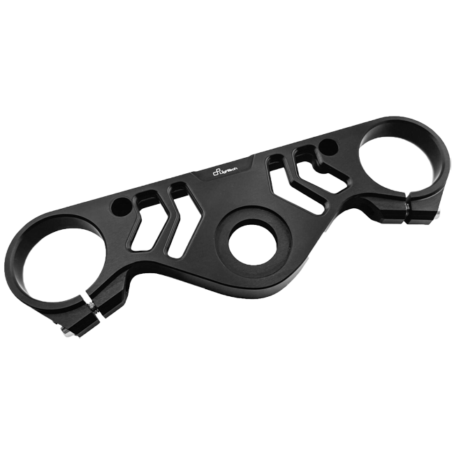 LighTech anodised black CNC aluminium top yoke for Yamaha YZF-R1 R1M 2015–2026 TCAYA001NER