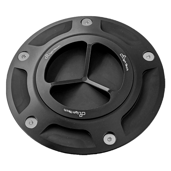 LighTech TFN229 aluminium screw fuel cap for Ducati Panigale 1199 in anodised red and black