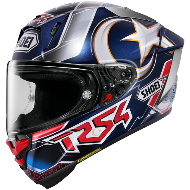 Shoei X-SPR PRO helmet in Toprak Razgatlıoğlu Replica 2025 gloss blue livery