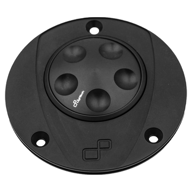 LighTech TRN214 fuel cap for Aprilia RS 660, black anodised aluminium with push and pull quick-release