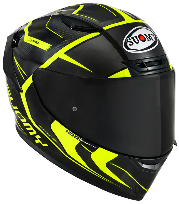 Suomy TX-Pro full-face carbon helmet in Advance Yellow Fluo finish