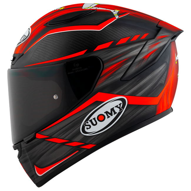 Suomy TX-Pro Carbon full-face helmet in Johnson Replica Matte Red finish