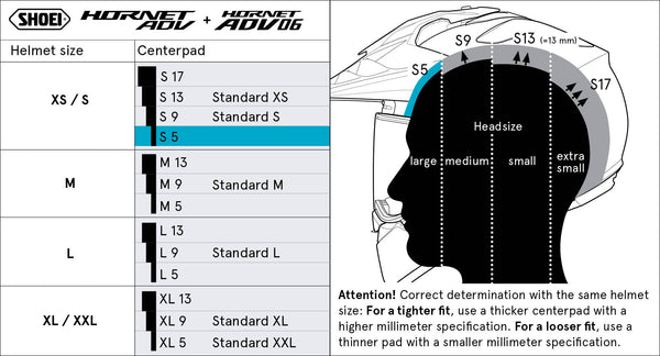 Shoei Head Pad S5 Type-H for Hornet ADV 06 / Hornet ADV