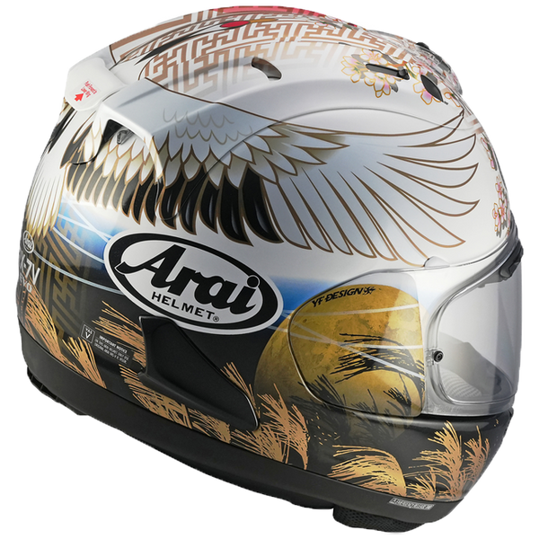 Arai RX-7V Evo full-face helmet in Tsubasa Replica gloss finish