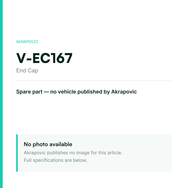 Akrapovic End Cap V-EC167 — placeholder, no manufacturer photo available