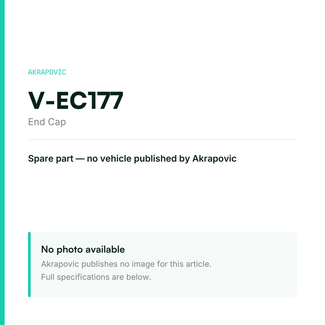Akrapovic End Cap V-EC177 — placeholder, no manufacturer photo available