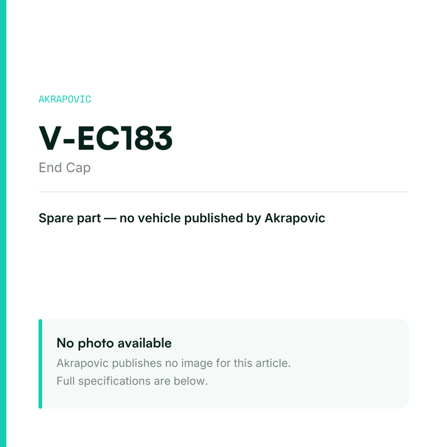 Akrapovic End Cap V-EC183 — placeholder, no manufacturer photo available
