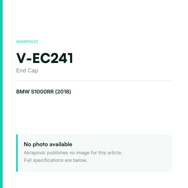Akrapovic End Cap V-EC241 — placeholder, no manufacturer photo available
