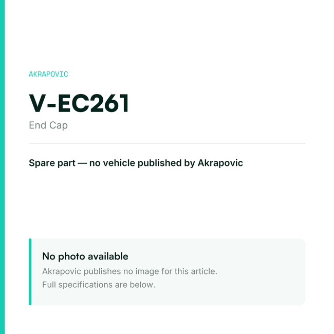 Akrapovic End Cap V-EC261 — placeholder, no manufacturer photo available