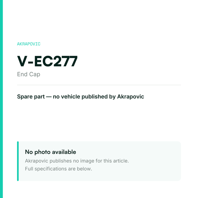 Akrapovic End Cap V-EC277 — placeholder, no manufacturer photo available
