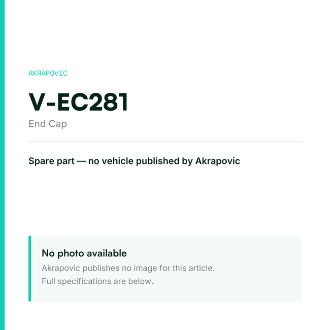 Akrapovic End Cap V-EC281 — placeholder, no manufacturer photo available