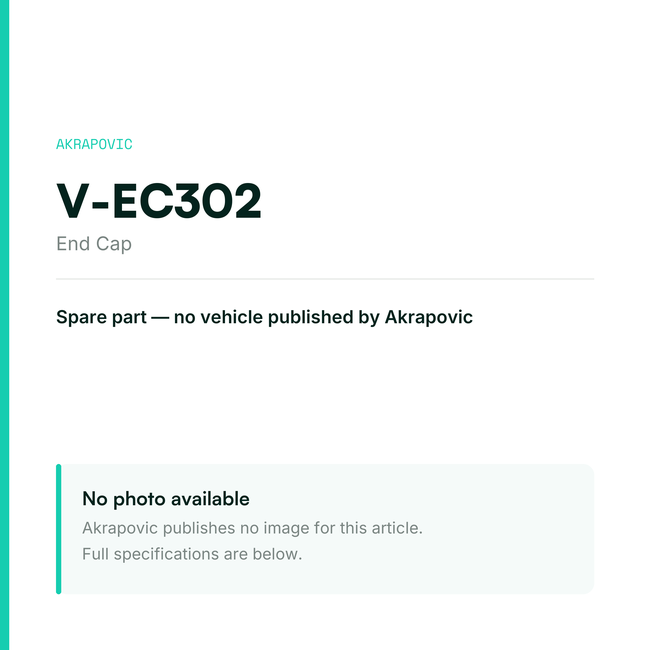 Akrapovic End Cap V-EC302 — placeholder, no manufacturer photo available