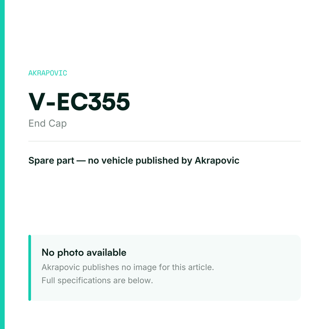 Akrapovic End Cap V-EC355 — placeholder, no manufacturer photo available
