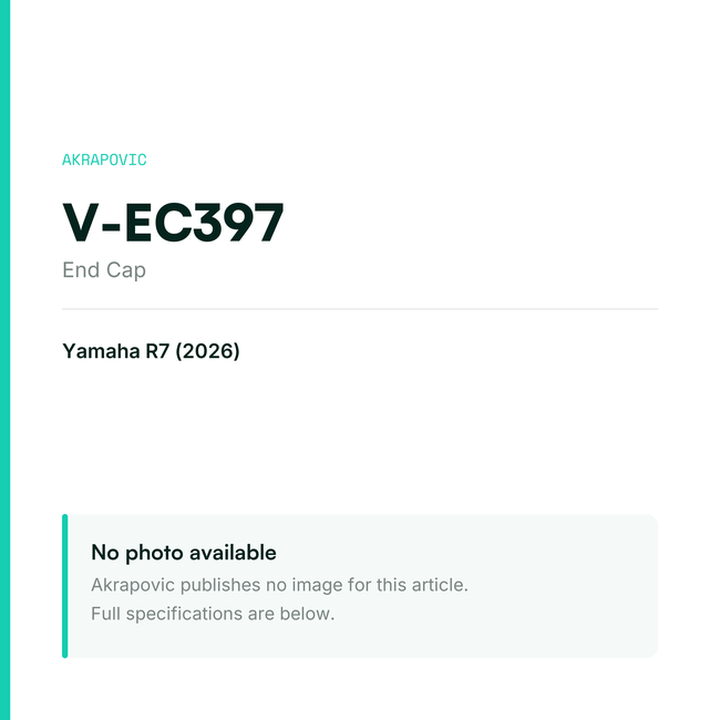 Akrapovic End Cap V-EC397 — placeholder, no manufacturer photo available