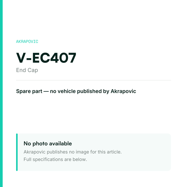 Akrapovic End Cap V-EC407 — placeholder, no manufacturer photo available