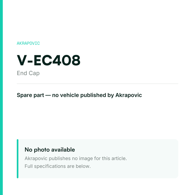 Akrapovic End Cap V-EC408 — placeholder, no manufacturer photo available