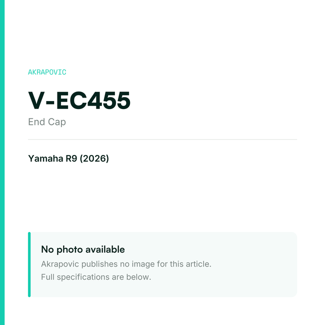 Akrapovic End Cap V-EC455 — placeholder, no manufacturer photo available