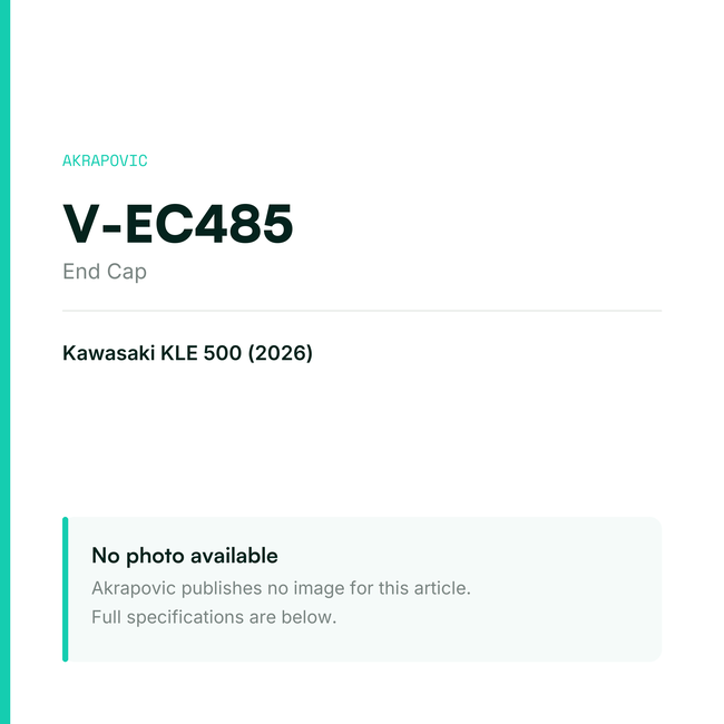 Akrapovic End Cap V-EC485 — placeholder, no manufacturer photo available