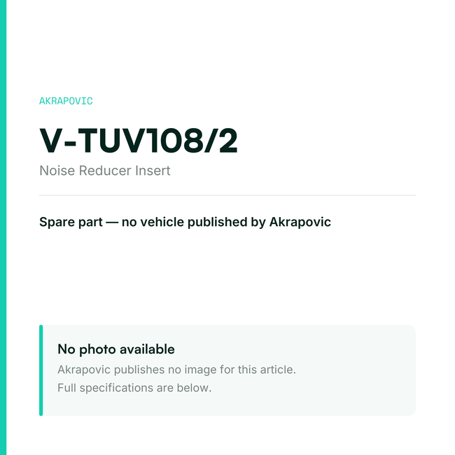 Akrapovic Noise Reducer Insert V-TUV108/2 — placeholder, no manufacturer photo available