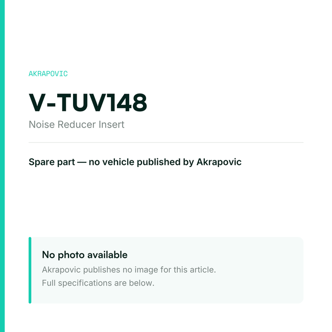 Akrapovic Noise Reducer Insert V-TUV148 — placeholder, no manufacturer photo available