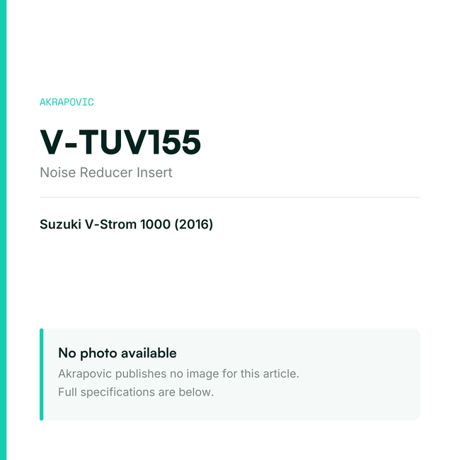 Akrapovic Noise Reducer Insert V-TUV155 — placeholder, no manufacturer photo available