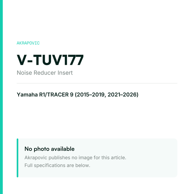 Akrapovic Noise Reducer Insert V-TUV177 — placeholder, no manufacturer photo available