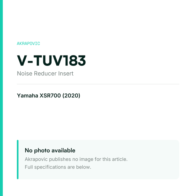 Akrapovic Noise Reducer Insert V-TUV183 — placeholder, no manufacturer photo available