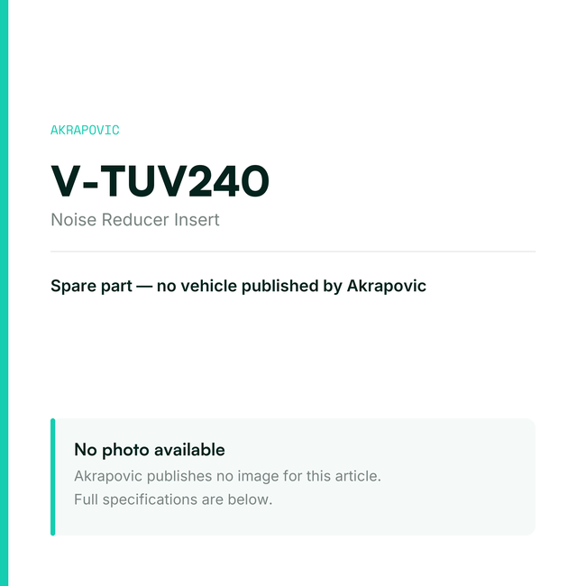Akrapovic Noise Reducer Insert V-TUV240 — placeholder, no manufacturer photo available