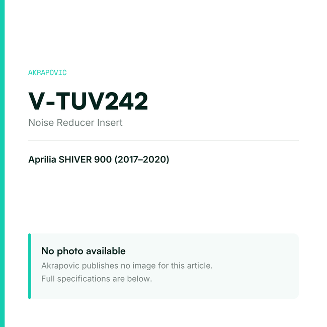 Akrapovic Noise Reducer Insert V-TUV242 — placeholder, no manufacturer photo available