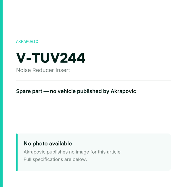 Akrapovic Noise Reducer Insert V-TUV244 — placeholder, no manufacturer photo available