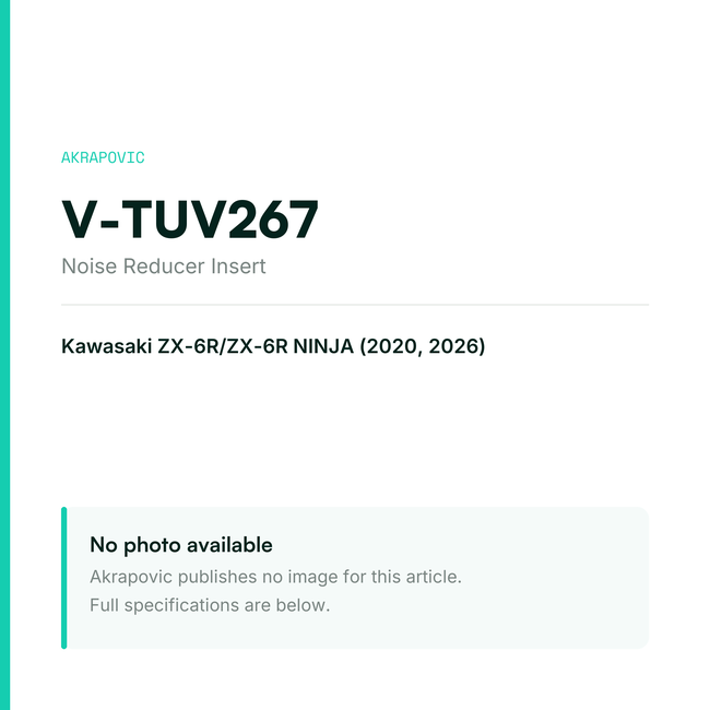 Akrapovic Noise Reducer Insert V-TUV267 — placeholder, no manufacturer photo available