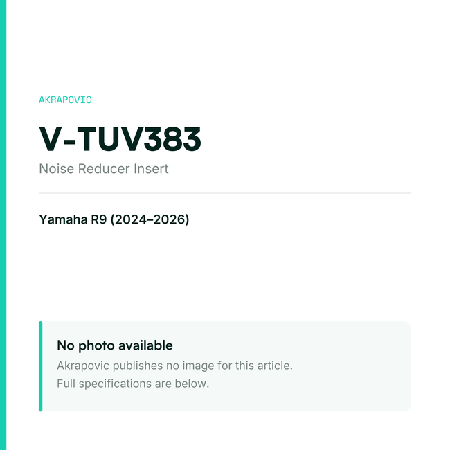 Akrapovic Noise Reducer Insert V-TUV383 — placeholder, no manufacturer photo available