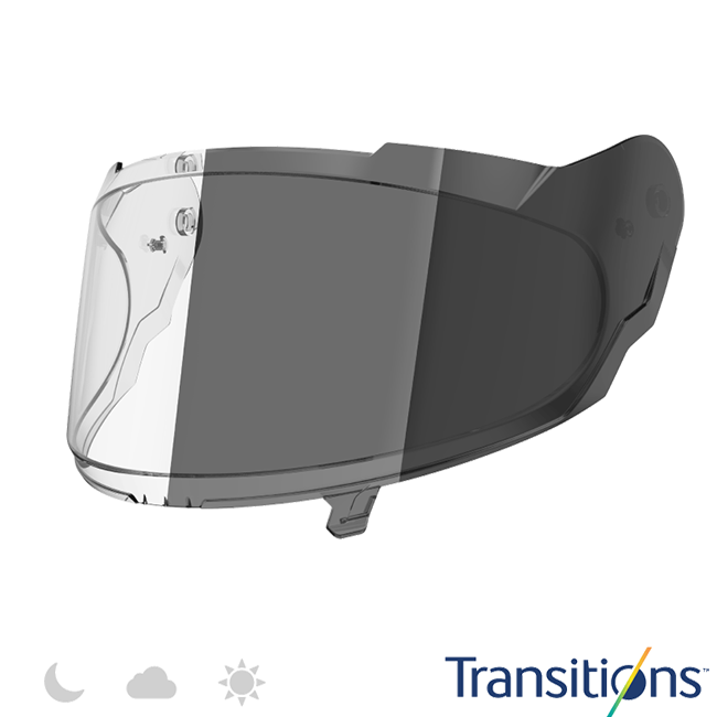 Nexx X.R3R photochromic self-tinting visor with Transitions Smart Light Technology