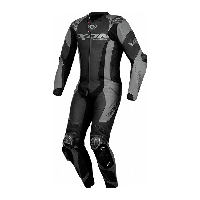 IXON Vortex 3 one-piece perforated leather race suit in black, men's