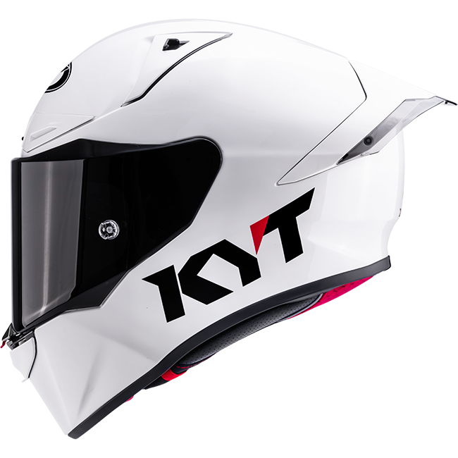 KYT R1R full-face racing helmet in plain gloss white finish