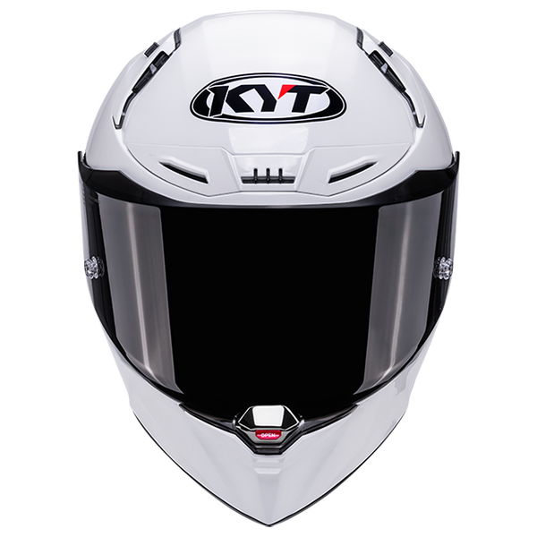 KYT R1R full-face racing helmet in plain gloss white finish