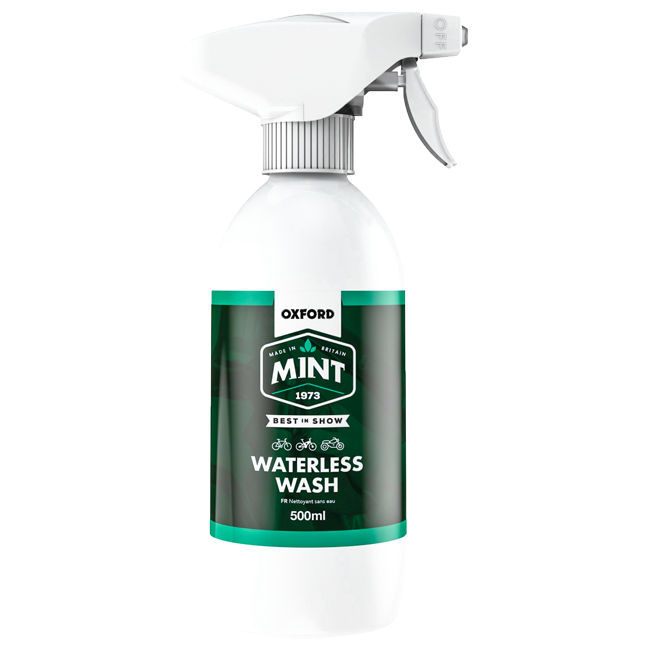 Oxford Mint Waterless Wash 500ml spray bottle for motorcycle and bike cleaning