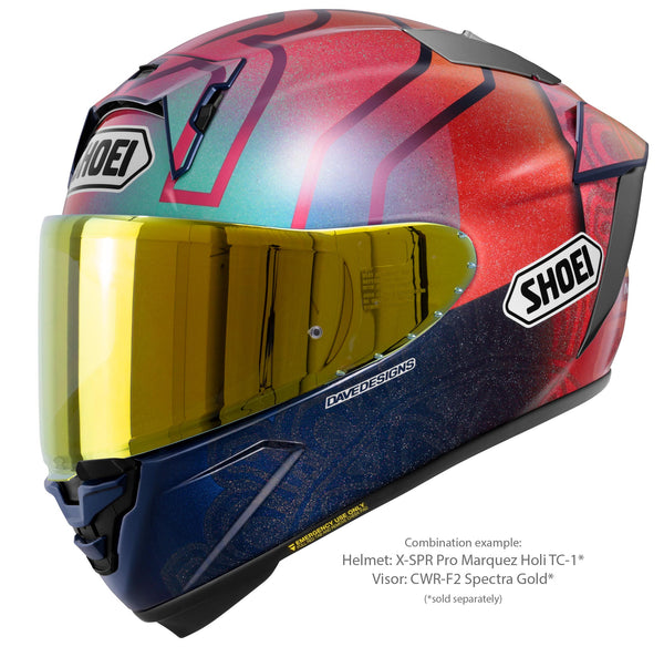 Shoei CWR-F2PN gold mirrored visor for X-SPR PRO helmet