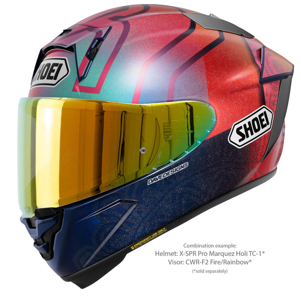 Shoei CWR-F2PN rainbow mirrored visor for X-SPR PRO helmet
