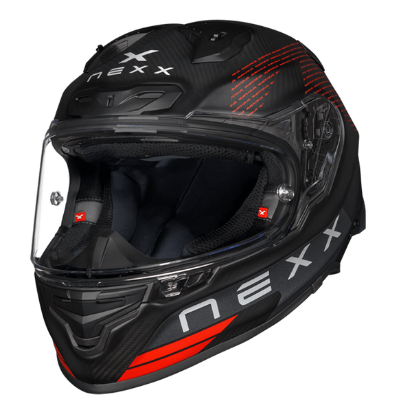Nexx X.R3R Pro FIM Evo Carbon full-face helmet in matte black carbon finish